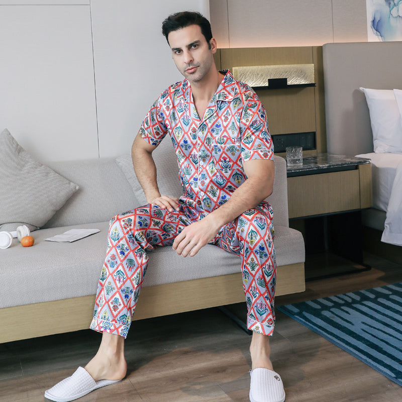 Men's Ice Silk Double Short Suit