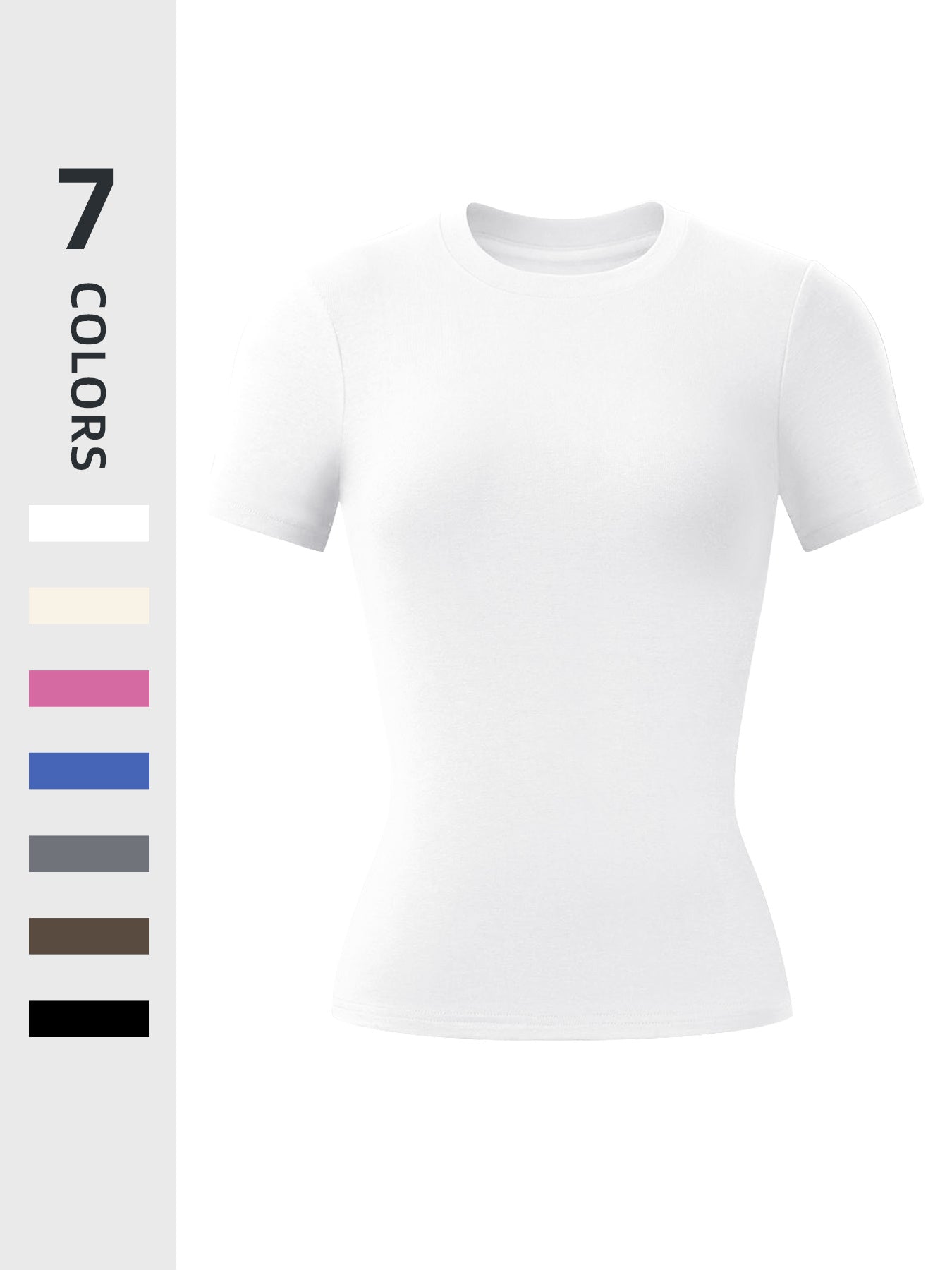 Seamless Women's Solid Color Round Neck Exercise T-shirt Spring And Autumn Leisure Short Sleeve Round Neck Tee Outdoor Running Sports Clothing All-Matching Casual Wear