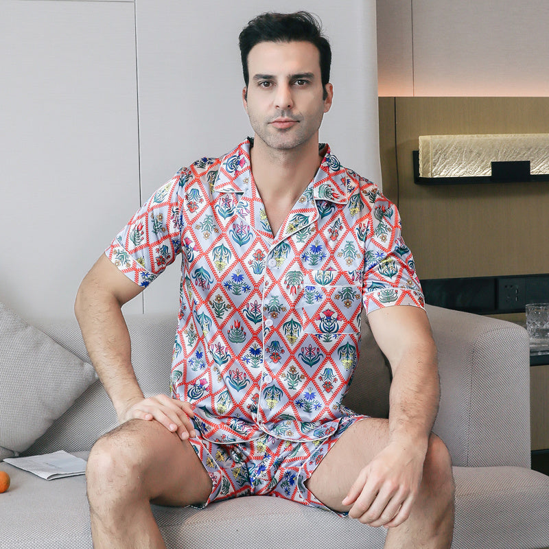 Men's Ice Silk Double Short Suit