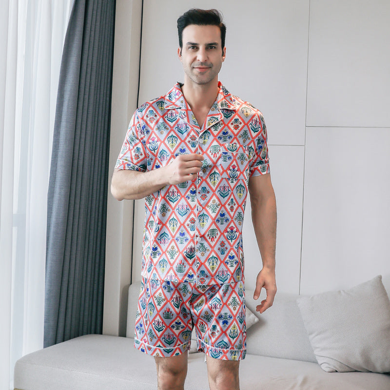 Men's Ice Silk Double Short Suit