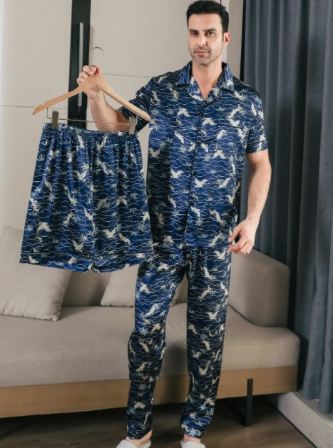 Men's Ice Silk Double Short Suit