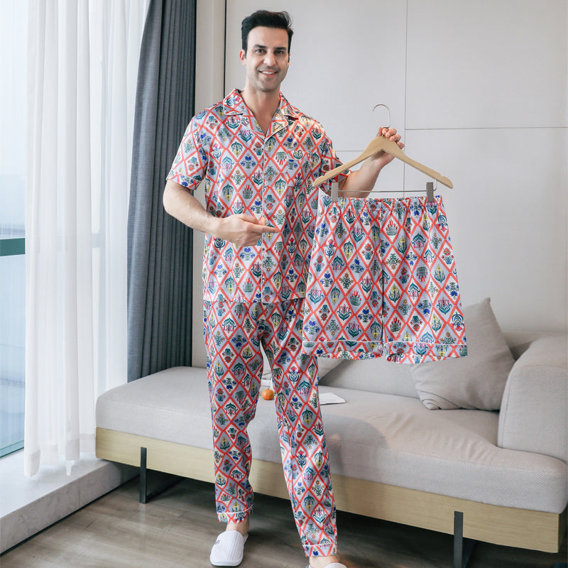 Men's Ice Silk Double Short Suit