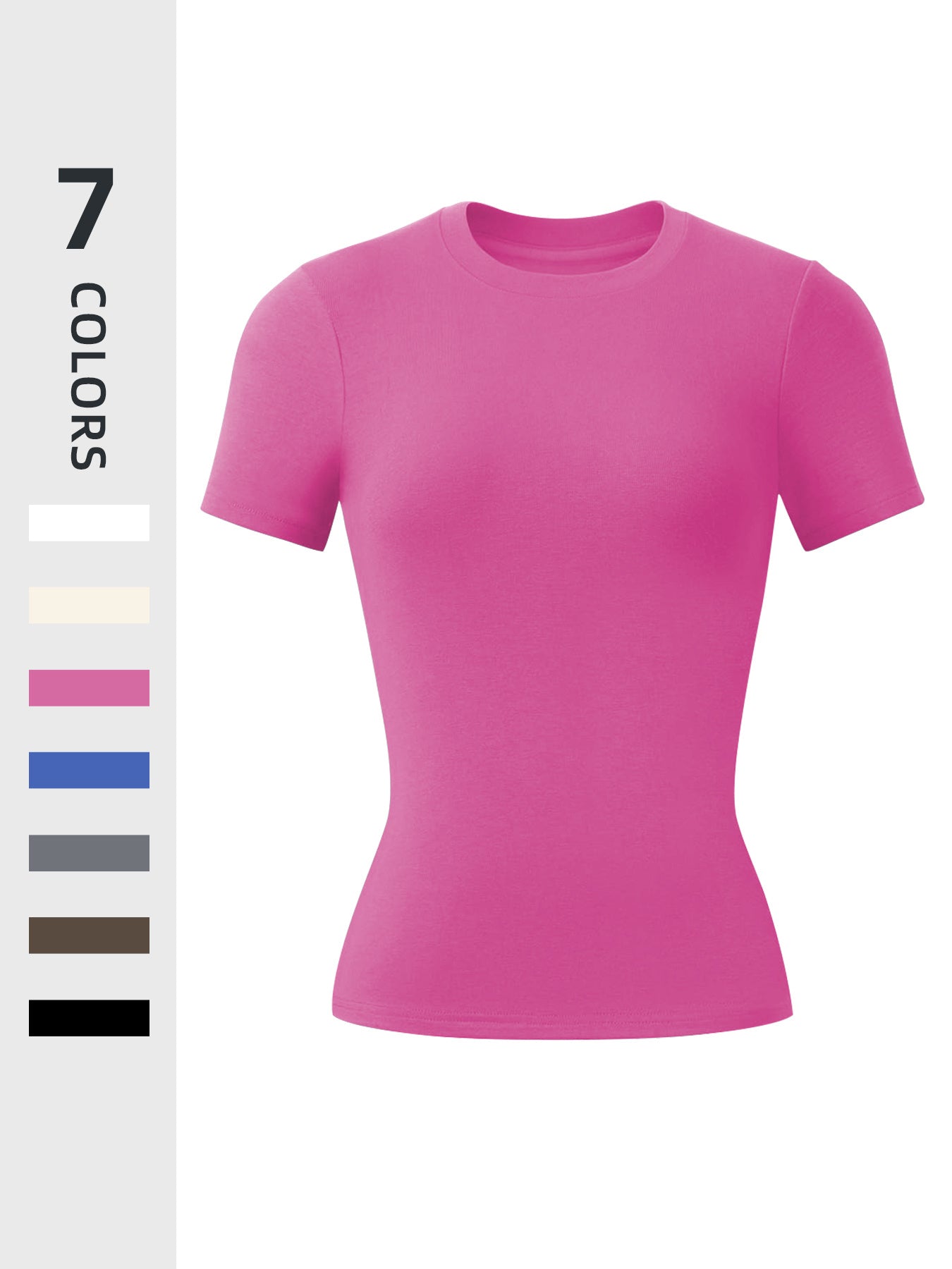 Seamless Women's Solid Color Round Neck Exercise T-shirt Spring And Autumn Leisure Short Sleeve Round Neck Tee Outdoor Running Sports Clothing All-Matching Casual Wear