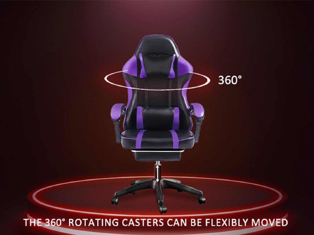 Ergonomic Gaming Chair For Adults, Adjustable Lumbar Backrest Office Chair