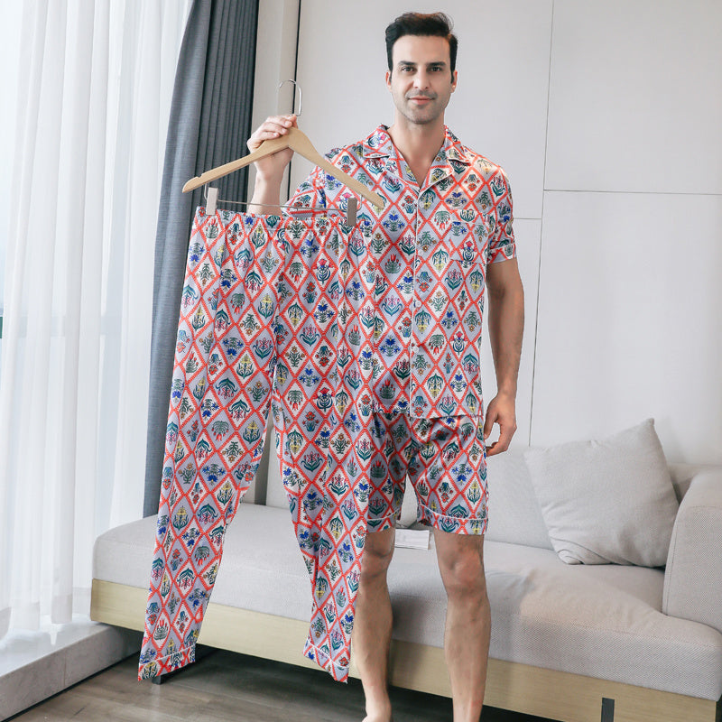 Men's Ice Silk Double Short Suit