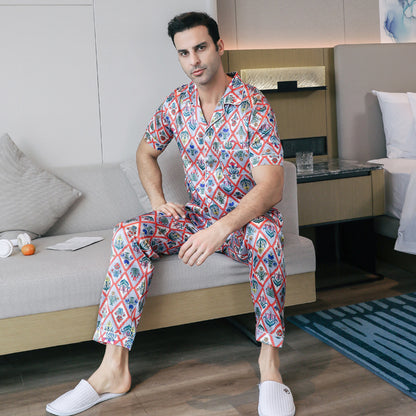 Men's Ice Silk Double Short Suit