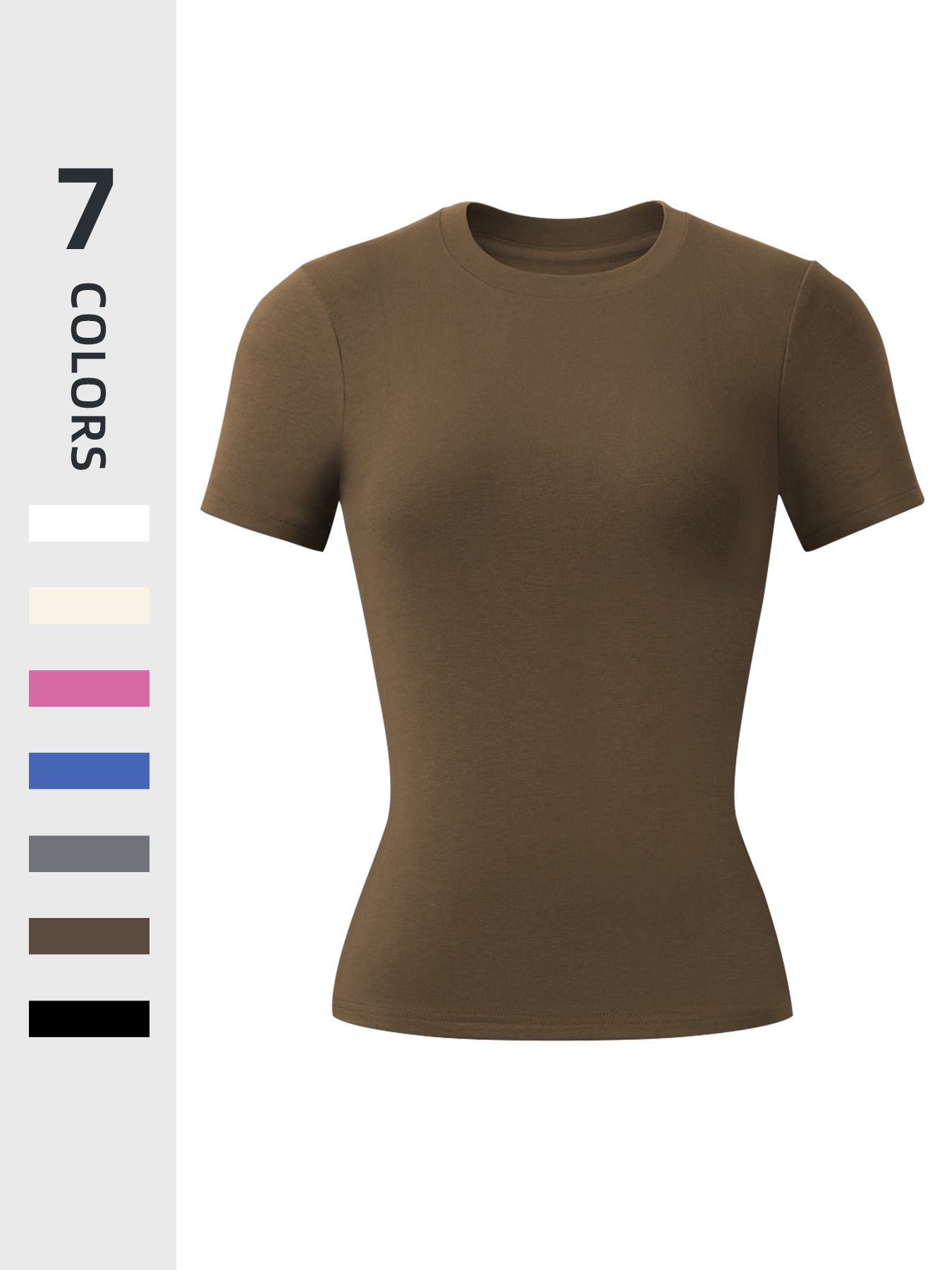 Seamless Women's Solid Color Round Neck Exercise T-shirt Spring And Autumn Leisure Short Sleeve Round Neck Tee Outdoor Running Sports Clothing All-Matching Casual Wear