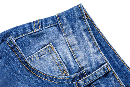 Womens Mid-High Rise Ripped Jean Shorts Distressed Stretchy Denim Shorts