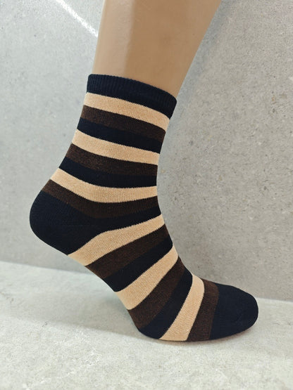 Pack Of 6 12 24 Pairs  Womens Colourful Striped Socks