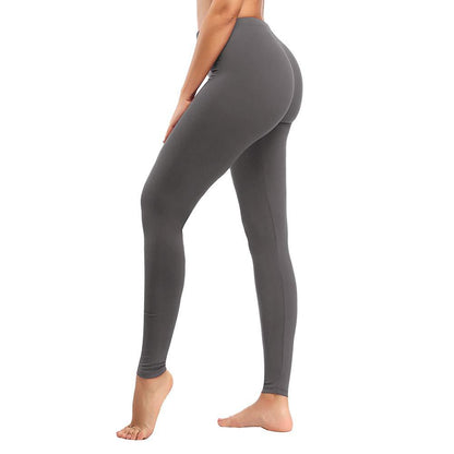 Leggings - Cropped Low-rise Solid Color Dark Gray